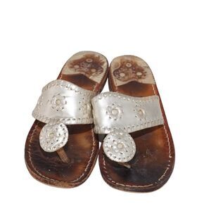 Jack Rogers Navajo Light Metallic Gold Sandals, Size 6